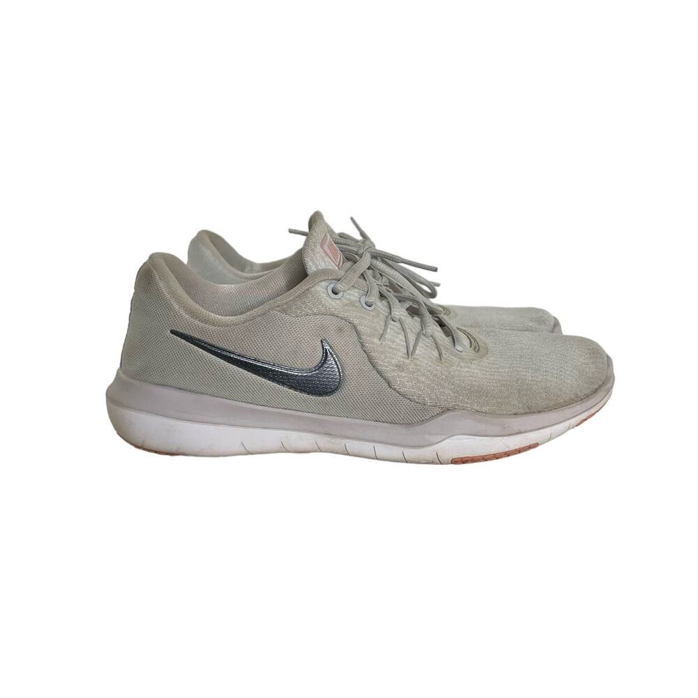 Women's Light Gray and Pink Nike Running Shoes Flex Supreme TR6 Size 8.5